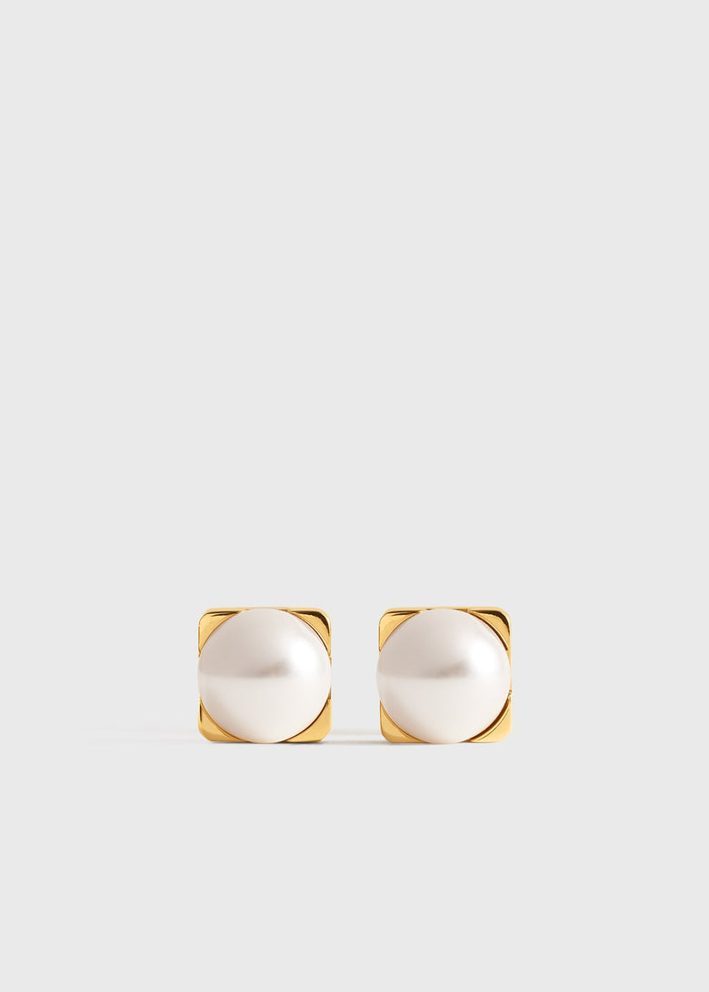 Faux pearl studs white