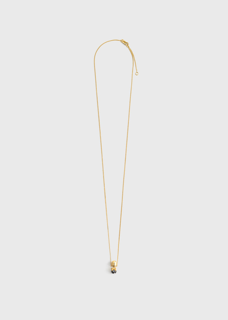 Long jasper necklace black/off white