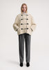 Teddy shearling clasp jacket off-white