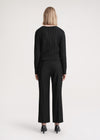 Double-pleated cropped trousers charcoal melange