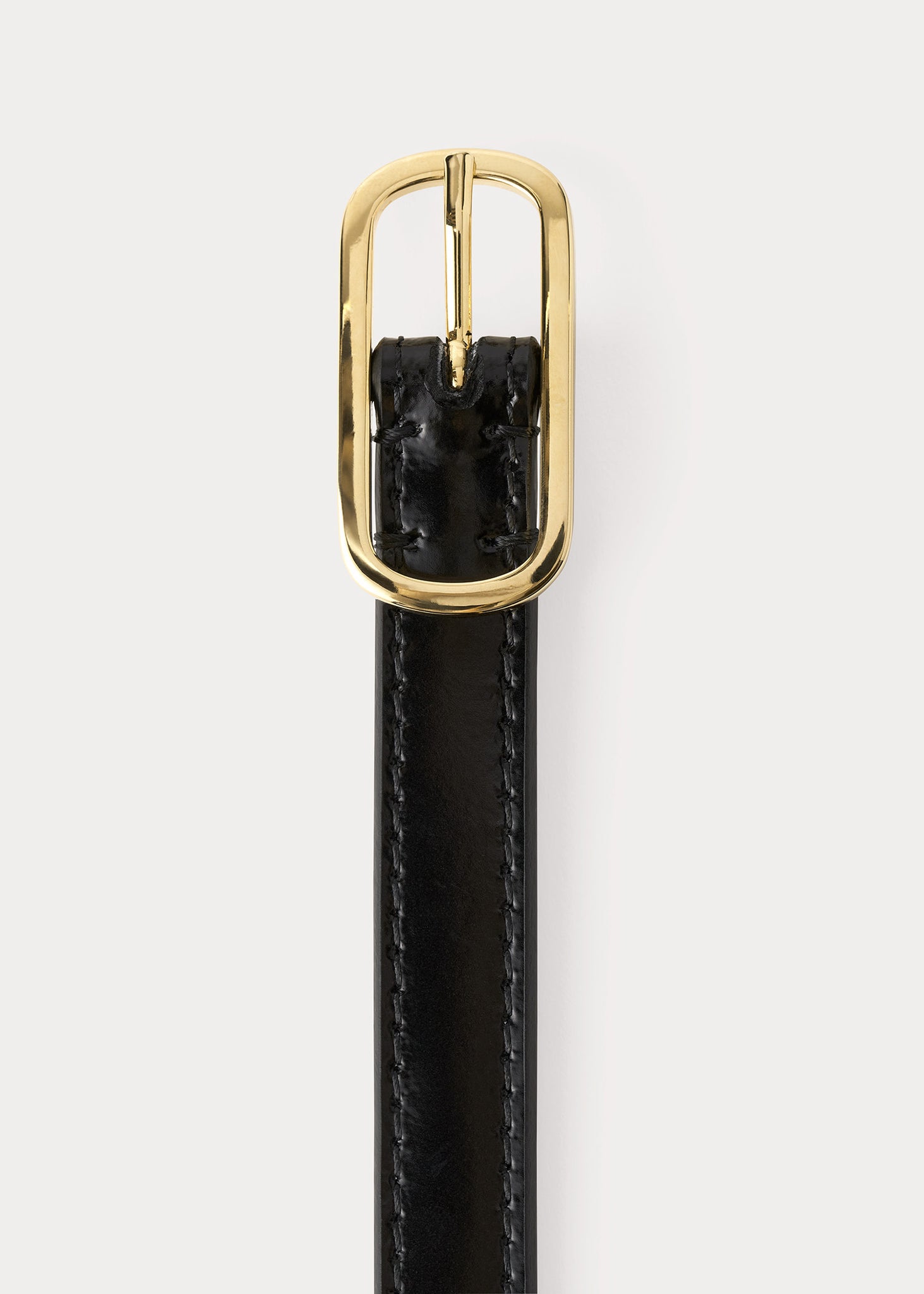 Slim oval buckle leather belt black#N##N# #N##N# #N##N# #N##N# #N# – Totême