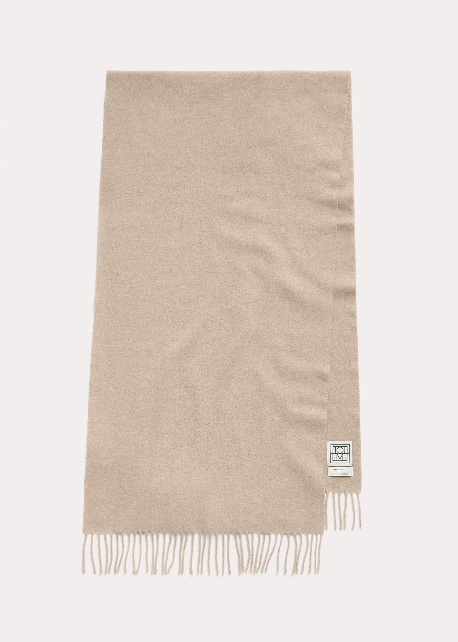Classic wool scarf light beige mélange – TOTEME