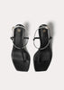 The Bicolor Leather Sandal black