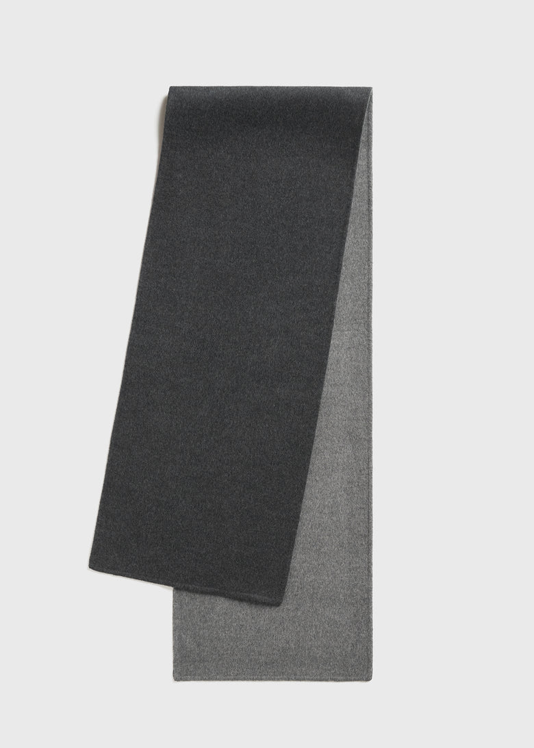 Two-tone long doublé scarf dark grey mélange