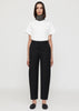 Twisted seam cotton wool trousers