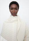 Cable knit cashmere scarf off-white