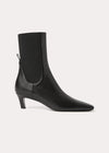 The Mid Heel Leather Boot black