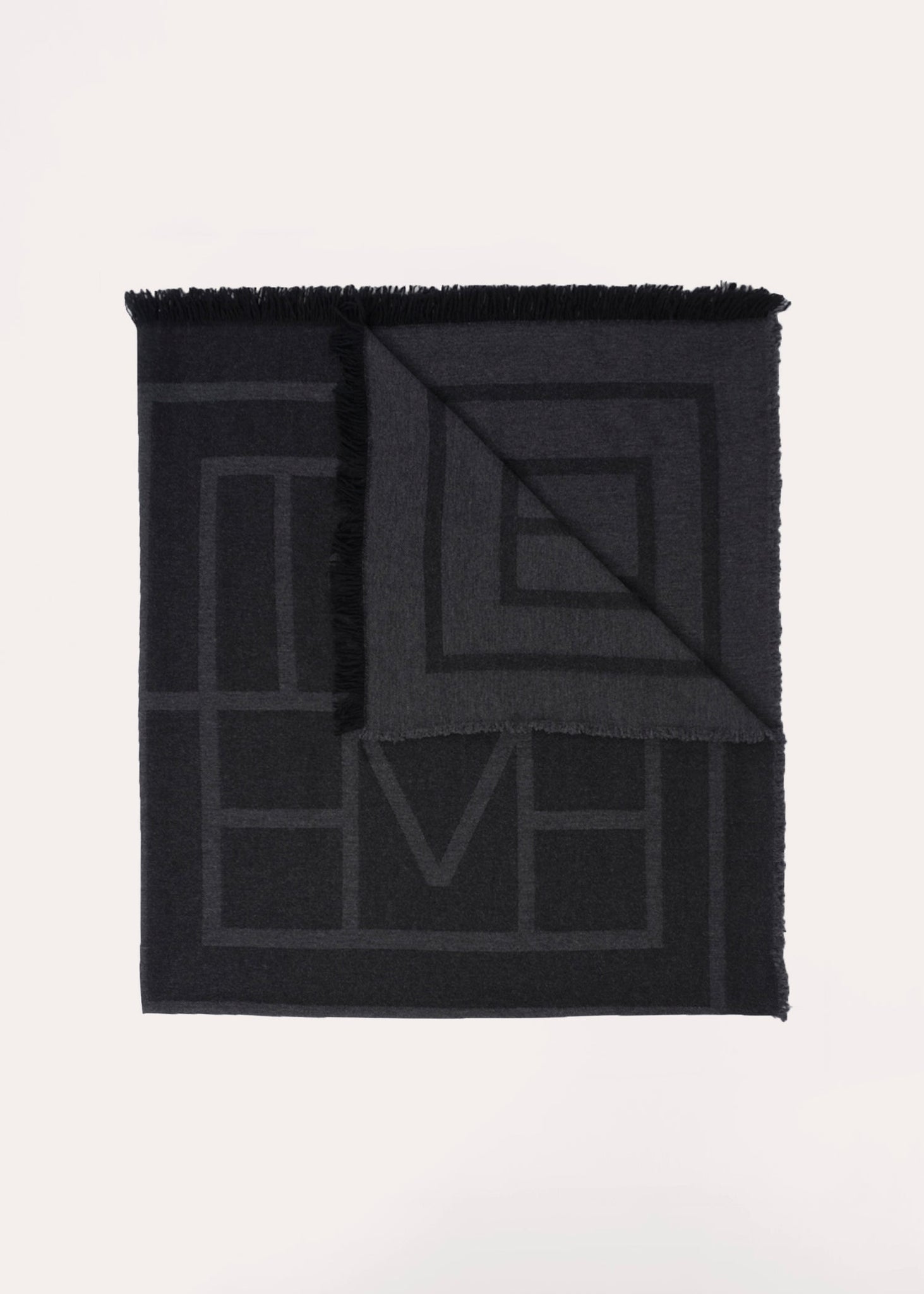 TOTEME: Brown Wool & Cashmere Monogram Scarf