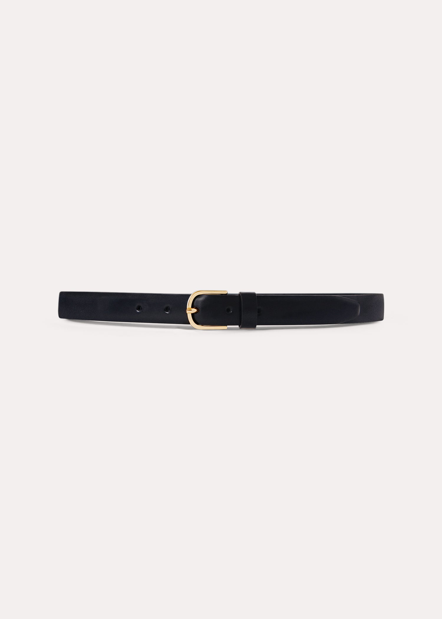 Slim trouser leather belt black – Totême