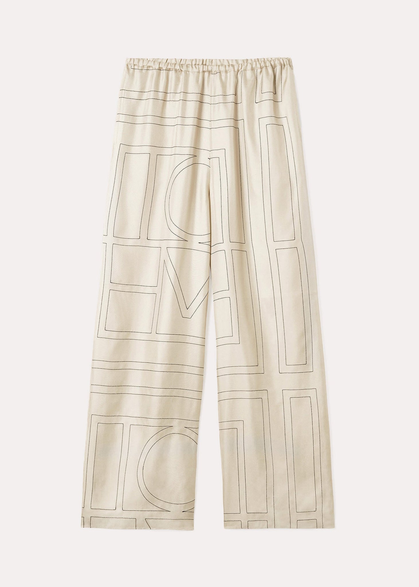 Monogram silk pajama shorts by Toteme