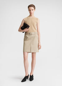 Cotton trench skirt fawn