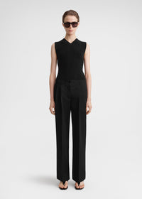 Relaxed twill trousers black