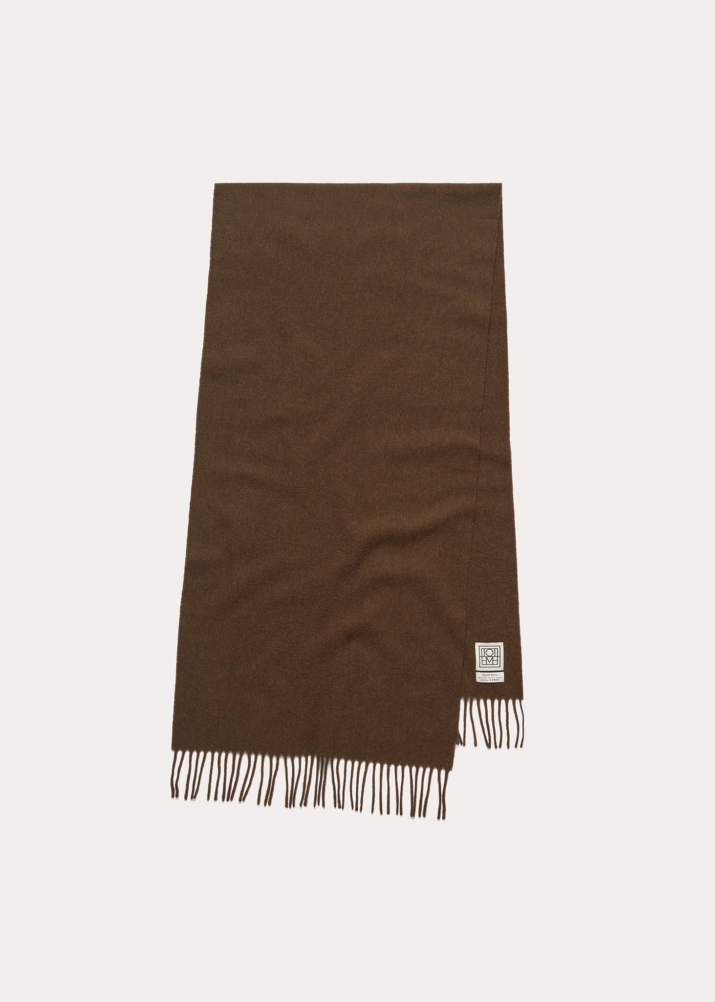 Classic wool scarf washed brown – Totême