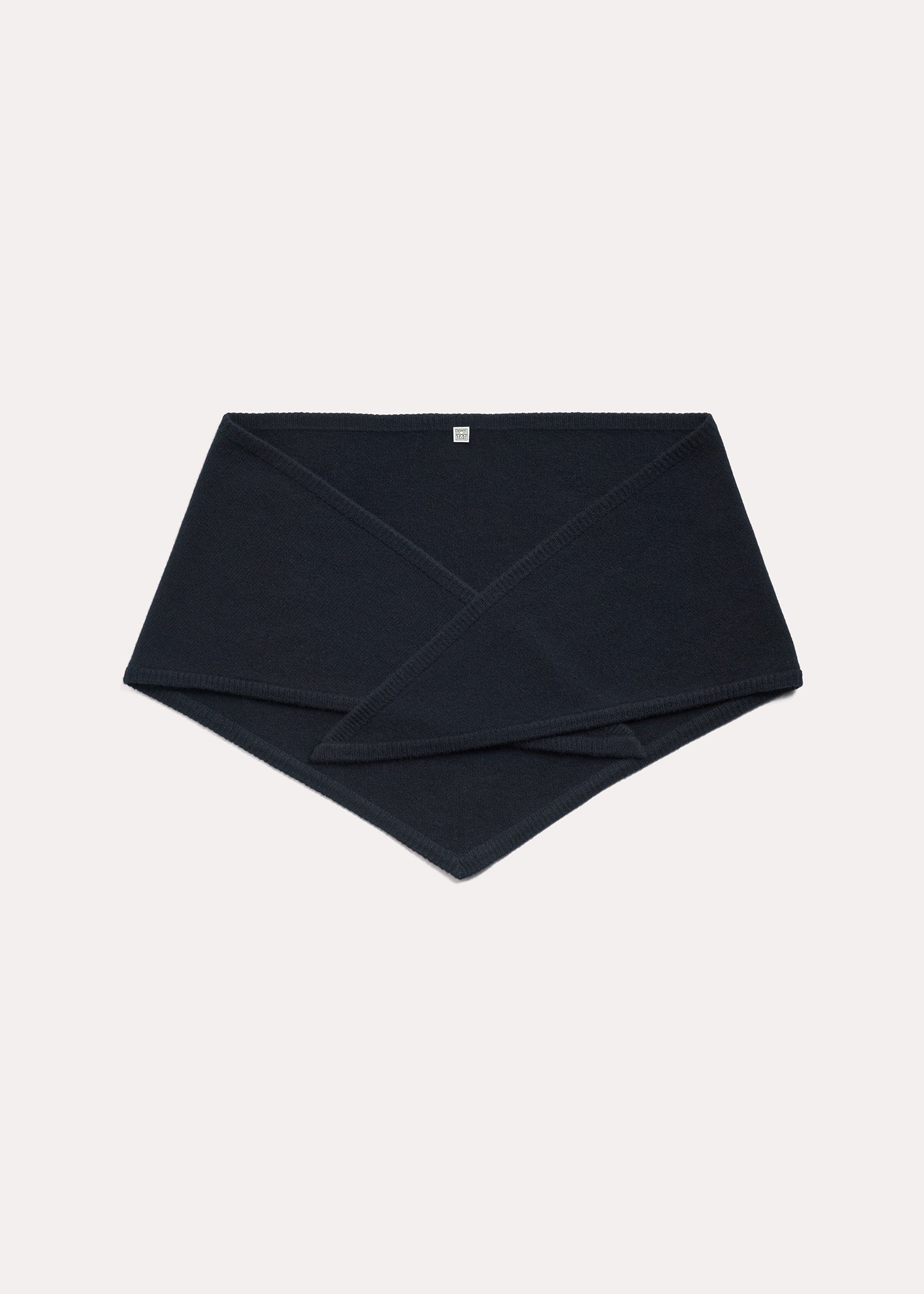 Maxi wool triangle scarf navy TOTEME –
