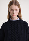 Chunky cable knit navy