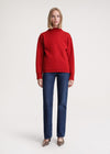 Wool guernsey knit red