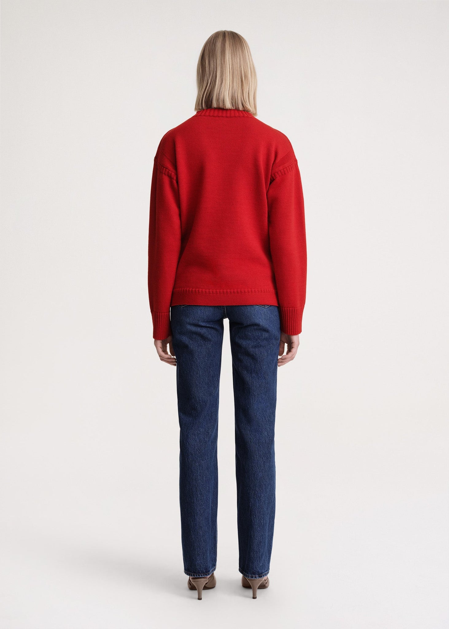 Wool guernsey knit red