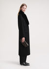 Shearling-collar coat black