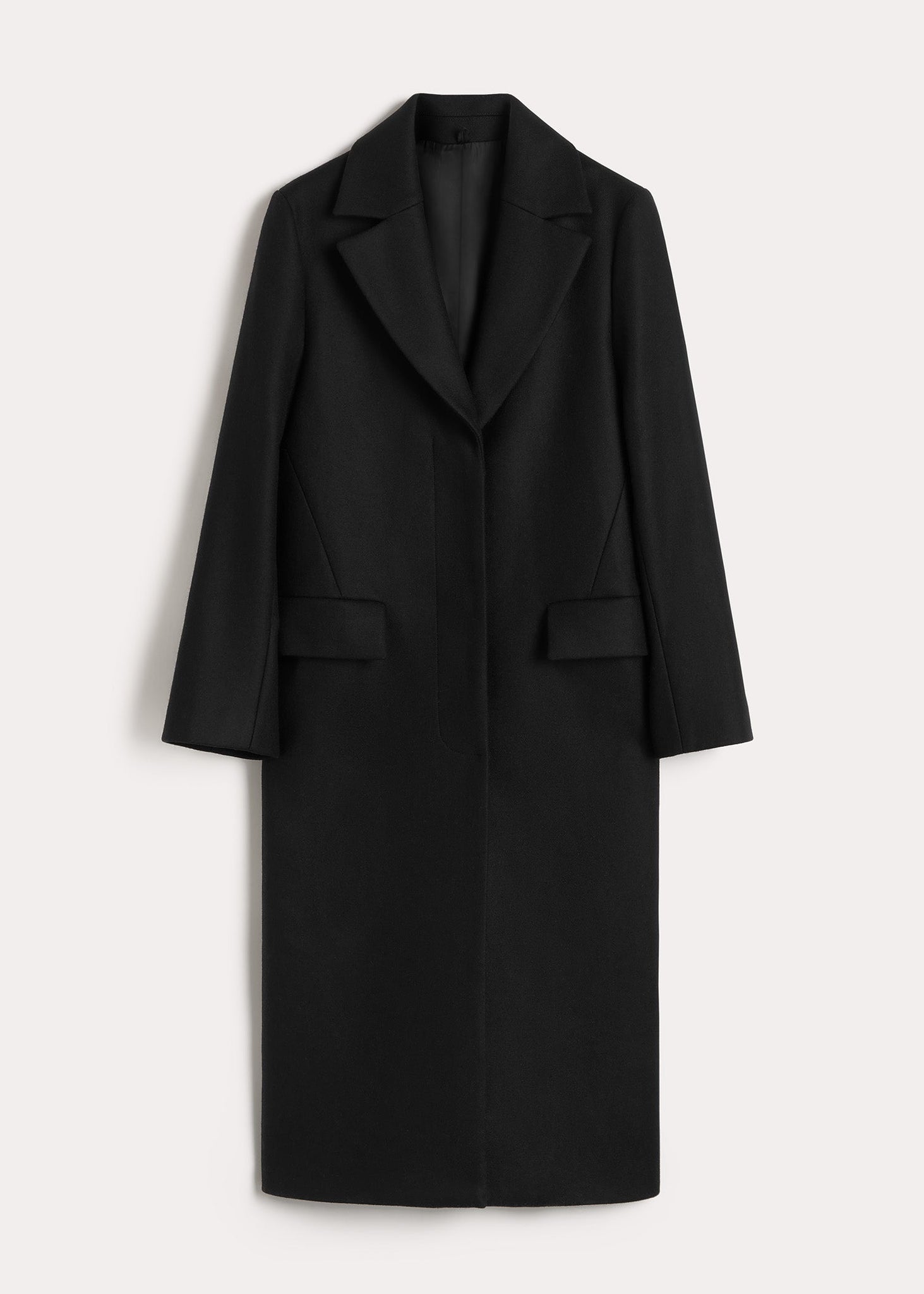Shearling-collar coat black