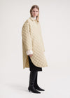 Quilted cocoon coat stone