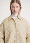 Quilted cocoon coat stone