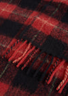 Brushed tartan check scarf red check