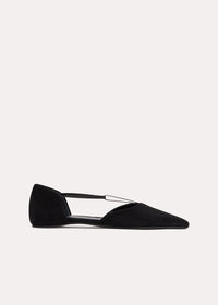 The Suede T-Strap Flat black