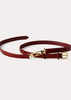 Double clasp leather belt cognac
