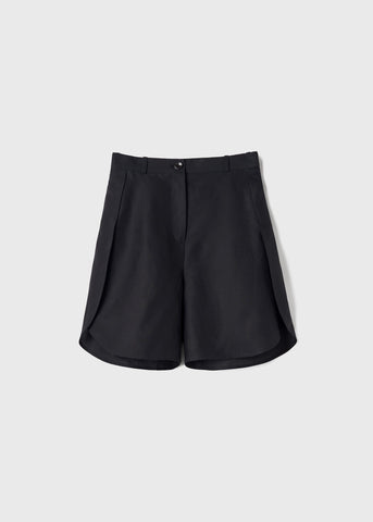 Lyocell linen wrap shorts black – TOTEME