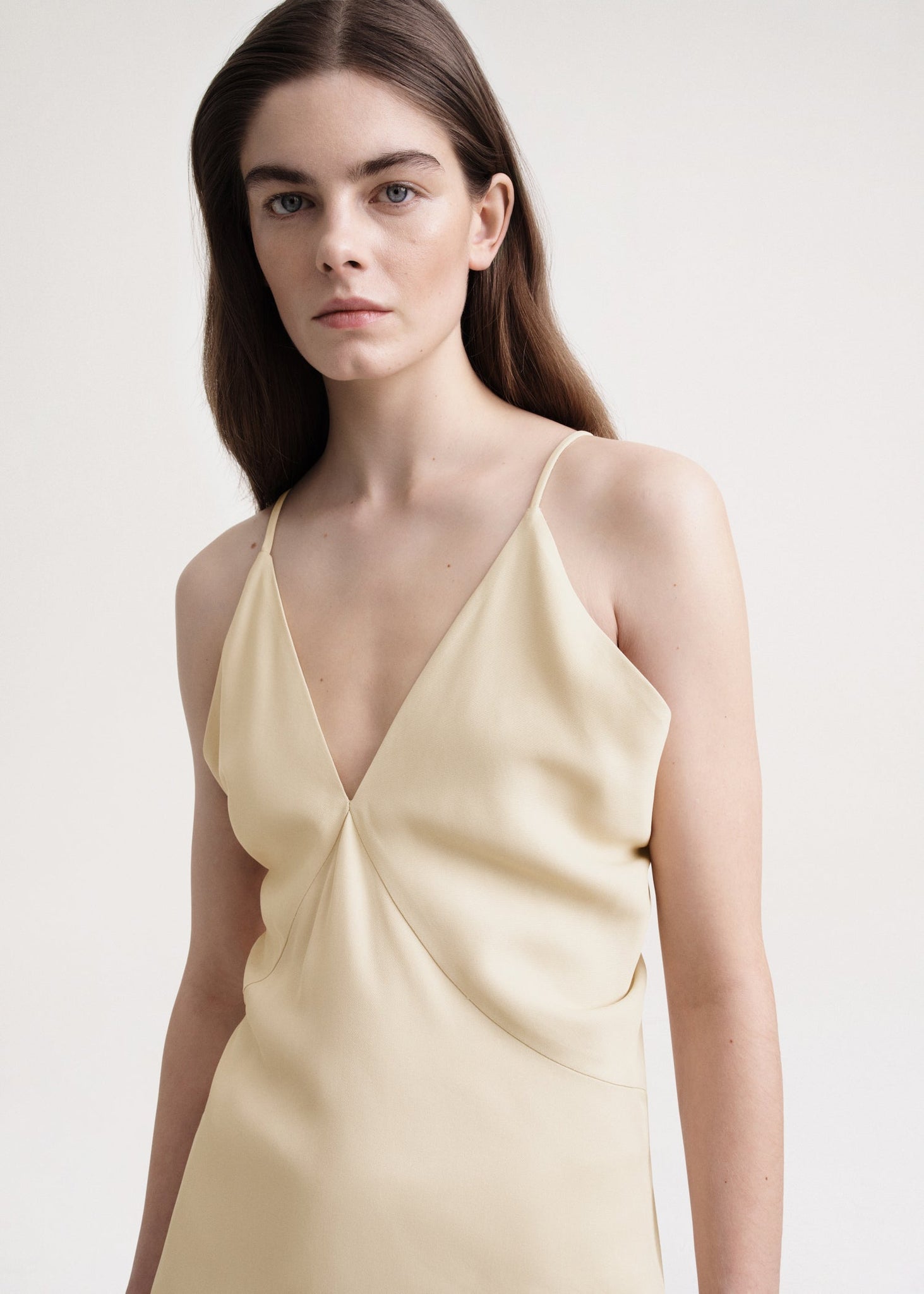 Draped twill cami top bleached sand