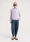 Merino-wool polo knit lilac