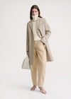 Tailored cotton-gabardine coat overcast beige