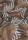 Knotted monogram silk scarf brown