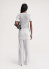 Crochet-knitted twist top white