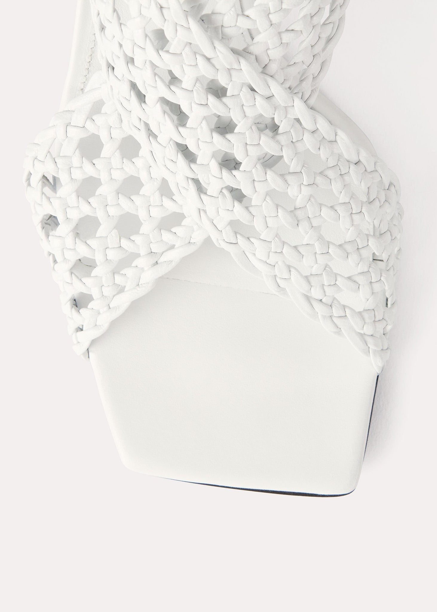 The Leather Crochet Sandal white