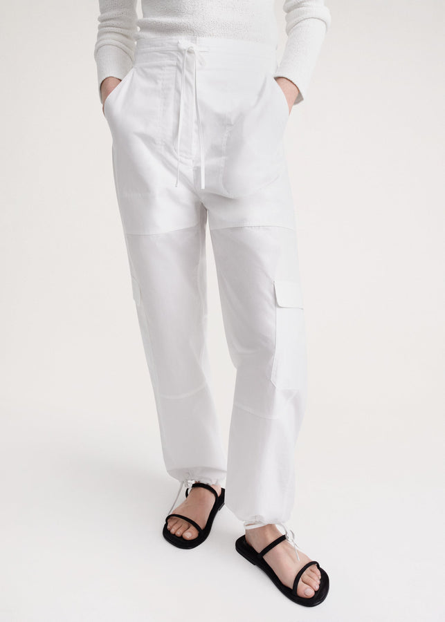 Cotton cargo trousers white