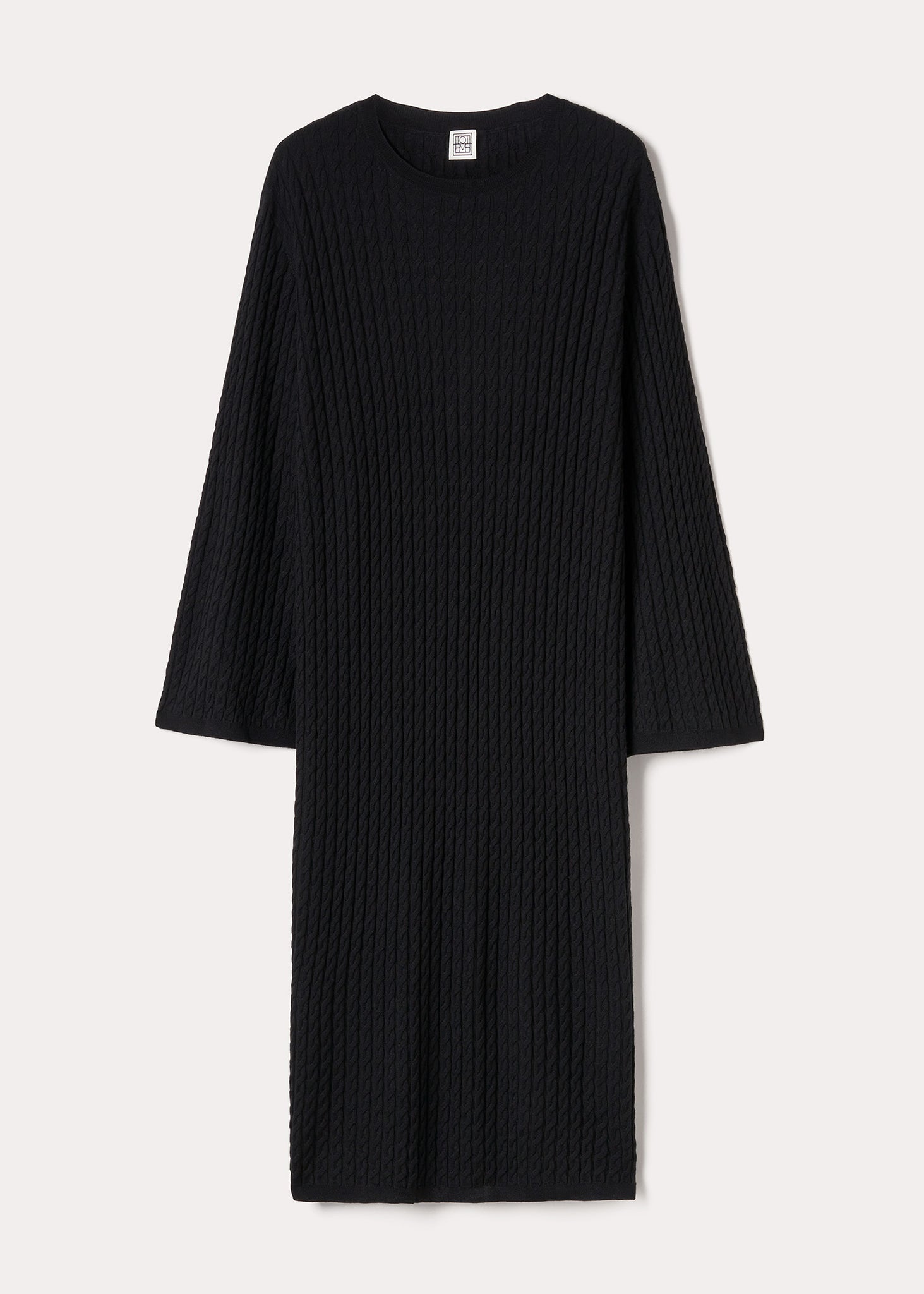 Cable knit dress black – Totême