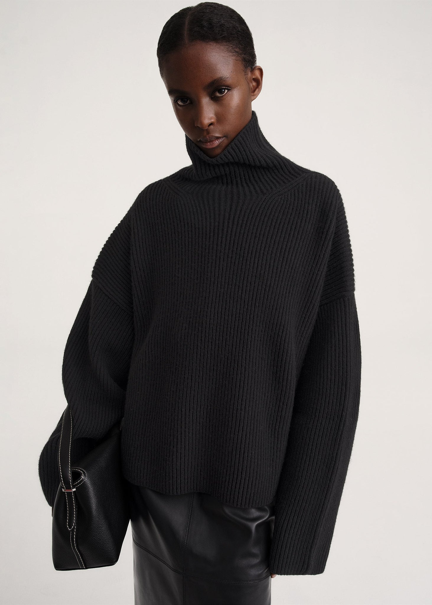 Wool-blend rib knit black – TOTEME