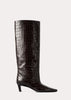 The Wide Shaft Boot dark brown croco