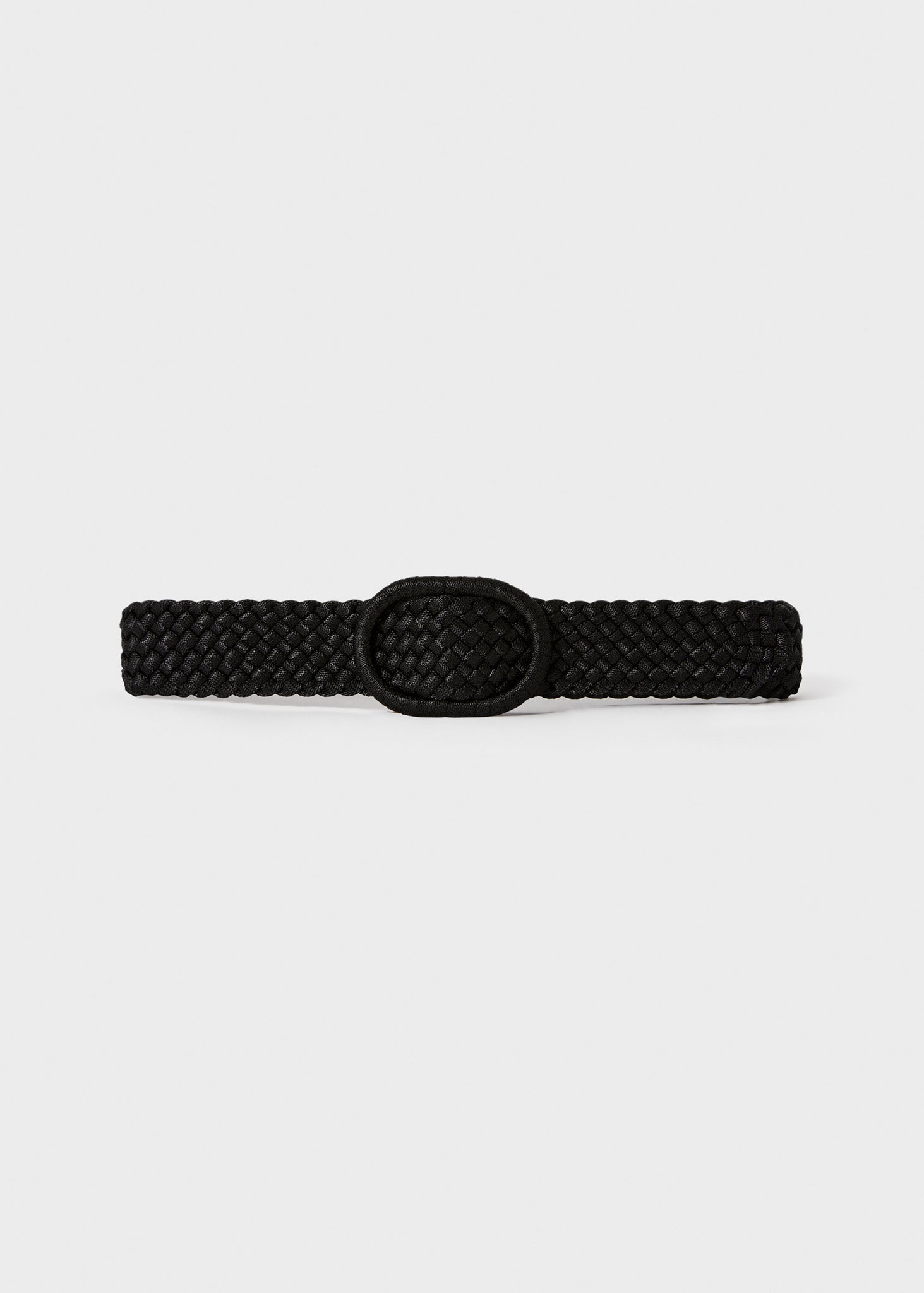 Wide braided fabric belt
